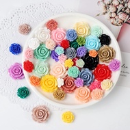 7pcs/pack Vintage Camellia Resin Accessories DIY Cream Gel Vintage Phone Case Decorative Accessories