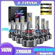 X-7SEVEN USA T1Plus 3 Colors LED Headlight Bulb 140W 27000LM Car Fog Light bulb H4 H11 HB3 HB4 H7
