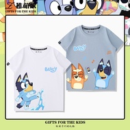 Cod Puppy bluey Family bluey Merchandise Short Sleeve Boys Girls Children Summer Cute All-Match Casu