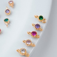 14k Gold Zircon Pendant Handmade DIY Earrings Elegant Accessories