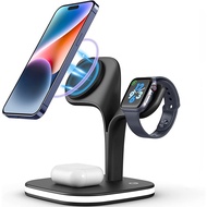Magnetic Charging Station 5 in 1 Faster Mag-Safe Wireless Charger Stand for Phone 14,13,12 Pro/Max/M