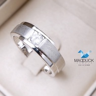Madduckjewels 925 CZ Silver Ring/Moissanite/Lab Grown Diamond Rhodium Plated RG1818WGR