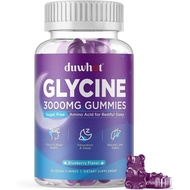 duwhot Glycine Gummies, 3g(3000 mg) Glycine Supplements for , Detox, Relax, Nerve Support, Blueberry