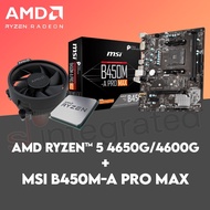 Ryzen 5 Pro 4650G/4600G [Bulk pack] with MSI B450M A-PRO Max Combo Bundle