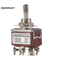 AC 250V/15A 125V/20A ON/OFF/ON 3 Position DPDT Momentary Toggle Switch