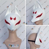 Mask Topeng Kayu Cosplay Anime Jepang Kitsune Fox Rubah Half Setengah
