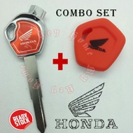 Kunci Honda Motor Honda key &amp; Silicone Cover Key(honda wave alpha 125i dash 125ex5 future fi beat)