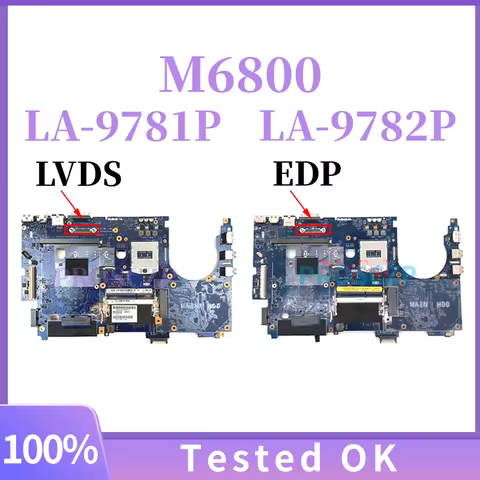 VAR10 LA-9782P LA-9781P EDP or LVDS For Dell Precision M6800 Laptop Motherboard 098VVR 0XWC1M 0HWH2H