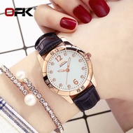 OPK นาฬิกาผู้หญิงขายเดิมกันน้ำสายหนัง Rhinestone ออกแบบส่องสว่างนาฬิกาลำลองนักเรียน