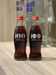 台灣 Coca cola 可口可樂、100周年、250ml、全新品、玻璃瓶、共2瓶