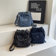 New Handbag, Large Capacity, Niche, Tie-mouth Pleated Bucket Bag For Women 2025 New Korean Version I