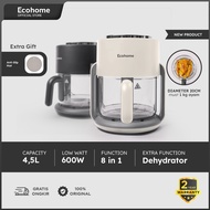 ECOHOME Air Fryer & Dehydrator 8 in 1 Function EAF777 4.5L Capacity with Panoramic Glass 360 View