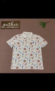 3GUN 宜而爽 YOURSUN 型男必備 專利機能吸濕排汗 海軍船錨印花 白色 短袖POLO 男Polo衫 XL