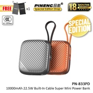 【3C Certified】Pineng PN-833 10000mAh Powerbank 22.5W Fast Charging Power Bank Pineng Powerbank PN833