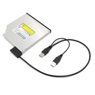 Dual USB To SATA 13Pin 7+6pin Laptop DVD CD ROM Slimline SATA optical drive Adapter Cable Converter