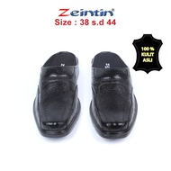 Zeintin - Sepatu Sandal Bustong Slip On Pria Bustong Pria Sepatu Selop Pria Kulit Asli Sendal Tutong