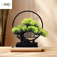 CAUSI Plastic Flowers, Plant Leaves Pine Tree Branches Artificial Potted Pine Tree,  Fake Trees Plas