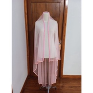 Slayer bridal veil/ bridal veil elegant bridal hijab/ bridal veil PINK BABY bridal veil