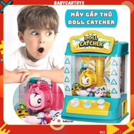 Máy gắp thú bông mini cho bé Doll Catcher có hiệu ứng nhạc kèm thú bông bóng và dây sạc cho trẻ em -