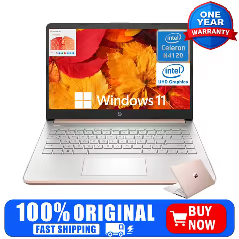 HP 14" Business Laptop,Intel Celeron N4120,4GB RAM,256GB Storage(128GB eMMC+128GB SD Card),Windows 1