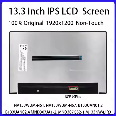13.3 Inch Laptop LCD Screen For Lenovo ThinkPad L13 X13 Gen 3 Gen 4 Gen 5 Display Matrix Panel Repla