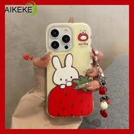 Cute Strawberry Bunny Casing For Samsung Galaxy A56 M56 F56 M06 F06 A55 A54 A50 A50S M40S A30S 5G 4G