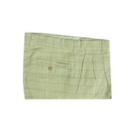 Hazard กางเกงทำงานกางเกงขายาวลายสก๊อต2จีบ ผ้า Linen(ลินิน) สีครีม