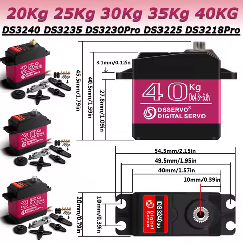 20Kg 25Kg 30Kg 35Kg 40KG PRO Digital Servo 180°/270° Metal Servo Motor For 1/8 1/10 1/12 RC Baja Cra