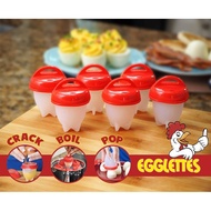 6Pcs Non Stick Silicone Egglettes Egg Cooker Boiler Cooking Cup Hard Boiled Eggs