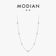 With Pure Full Chain Clavicle Diamond Classic Necklace s925 Mo Silver Classical Temperament Four-lea