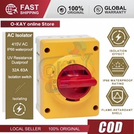 AC Isolator Switch 415V 32A/63A IP66 Waterproof – Outdoor Solar Disconnect Switch