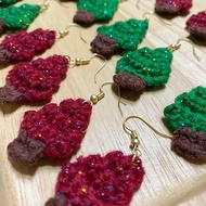 【DIY材料包】限定聖誕 | 閃亮聖誕樹鉤織耳環材料包
