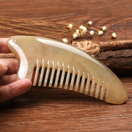 Natural large horn comb antistatic hair loss genuine white yellow horn comb thickened head Meridian