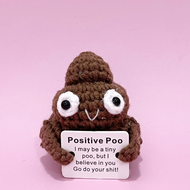 Portable Party Doll with Positive Card Holiday Funny Kids Adults Decoration Pocket Hug Poo Knitting 