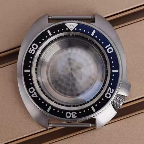 44mm Diver Watch NH35 Case Sapphire Crystal For Mod SKX6105 Turtle Abalone NH35 NH36/34 NH38 Movemen
