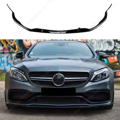 Front Bumper Lip Diffuser Spoiler Body Kits Tuning For Mercedes-Benz C-class C205 Coupe C63 C63s Onl