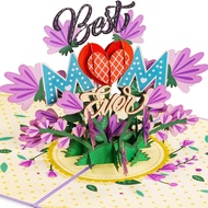 【3D Pop Up Card】Mother's Day Paper Love 3D Pop Up Greeting Card / 3D Card / Mother's Day Card / Gree