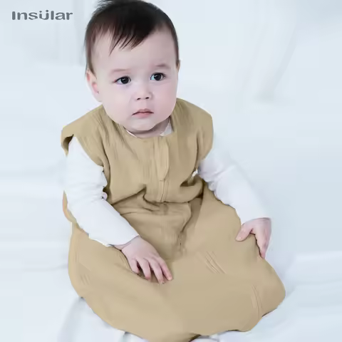 Muslin Cotton Baby Sleeveless Vest Sleeping Bag Kids Pajamas Anti-Kicking Cocoon Newborn Envelope Sl