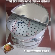 14' 3LaYER STEAMER ROUND SIOPAO/SIOMAI HIGH QUALITY sTaINLESS