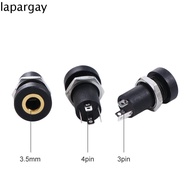 LAPARGAY 3.5MM Audio Jack Gilded Mouth 3 Pin 4 Pin Audio Connector 3 Pole DC Socket Solder Panel Mount Threaded Headphone Jack