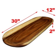 Long Wooden Oval Tray / Lechon Tray / Serving Tray 2x12x30 inches