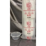 C12/A12/R12 PP round container with lids ( 50pcs+-) 350ml bekas bubur / 12oz disposable plastic Food