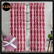 Langsir Tirai Curtain Hook Type Semi Blackout Kain Siap Jahit Tingkap Pintu Bilik Sliding Door Window Murah (K12b-K20b)