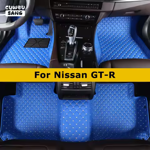 CUWEUSANG Custom Car Floor Mats For Nissan GT-R R35 GTR Auto Carpets Foot Coche Accessorie