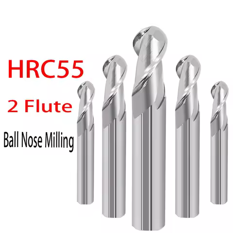 Ball Nose End Mill Tungsten Carbide Cutter R0.5 R1 2 3 4 5 6 7 R8 9 R10 2 Flute For Wood aluminium C