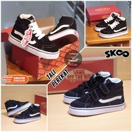 HITAM Vans kids Shoes sk8 black white sneakers Boys Girls vans kids Shoes kids black School Shoes(PREMIUM)