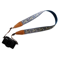 Original Design Personalized Adjustable Camera Strap Vintage Blue Jasmine, Fit for Canon Nikon Sony 