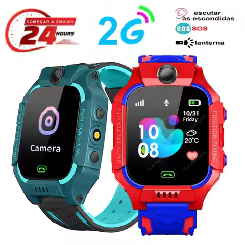 2026 New 2G Kids Smart Watch Sim Card Call HD Camera GPS Location SOS IP68 Waterproof LED Flashlight