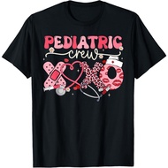 Pediatric Crew Nurse Valentine Leopard Crew Peds T-Shirt