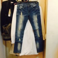 韓版MIX&amp;REMIX窄管貼腿八分牛仔褲